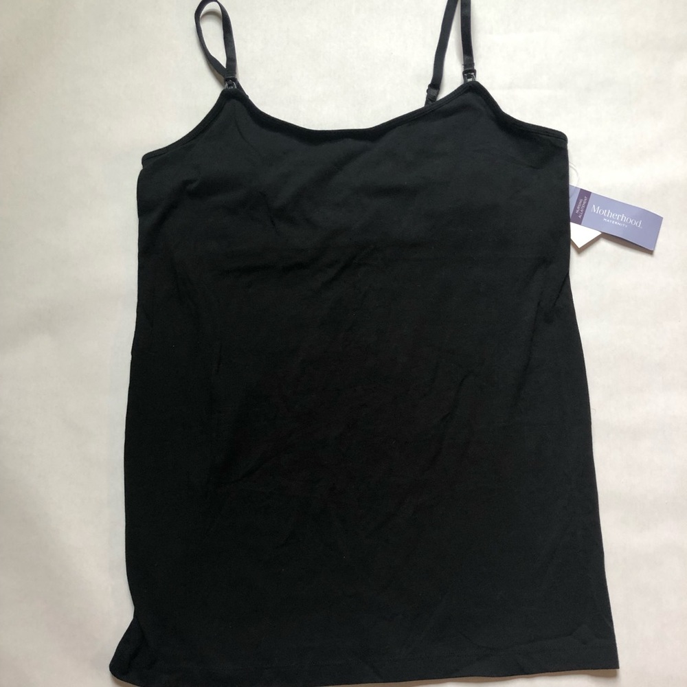 Motherhood Maternity Women’s Clip Down Nursing Tank Top Cami Black Medium
